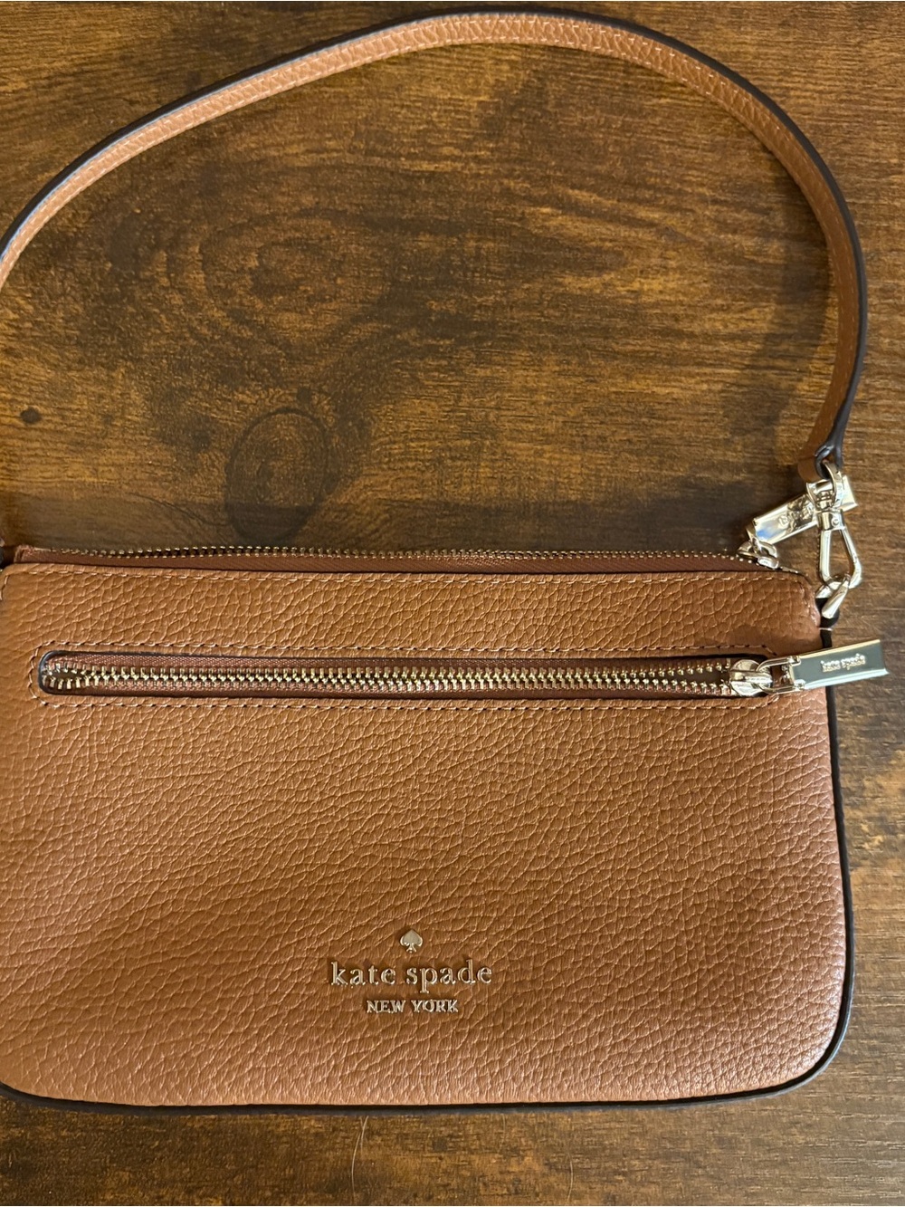 Kate Spade Pebble Leather Shoulder Bag Brown Minimalist Lightweight Quiet Luxury - Picture 2 of 12